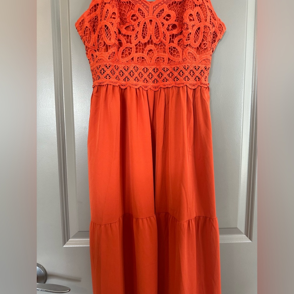 Dokuritu Women's Crochet Lace Maxi Summer Vacation Spaghetti Strap Long Dress - Picture 9 of 13